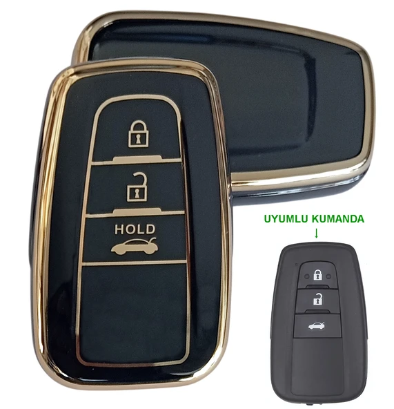 Toyota Corolla C-HR Land Cruiser Uyumlu Smart 3 Tuşlu Kumanda Anahtar Koruma Kılıfı ürün görseli 1