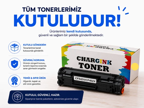 HP CF542X (203X) Sarı Muadil Toner - M254dw / M280nw Çipli ürün görseli 1
