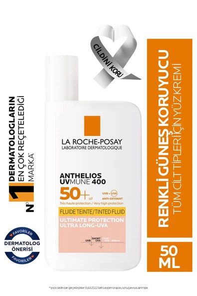 La Roche Posay Anthelios Uvmune Fluid Tinted SPF50+ 50 ml ürün görseli 1