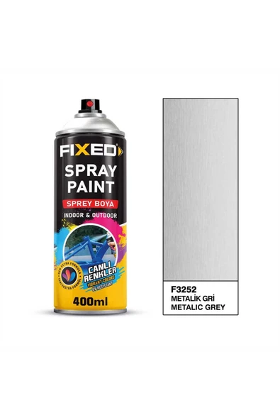 SGS FİXED F-3252 AKRİLİK SPREY BOYA METALİK GRİ 400 ML ürün görseli 1