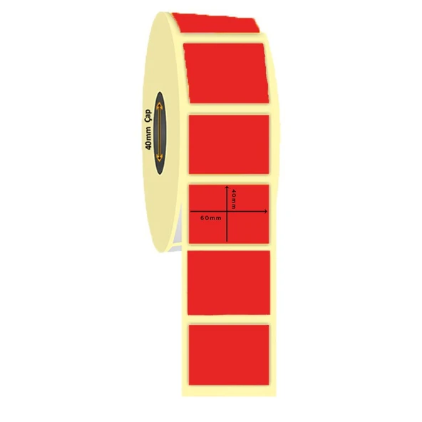 60mm x 40mm Kırmızı Renk Termal İlaç Etiketi ürün görseli 1