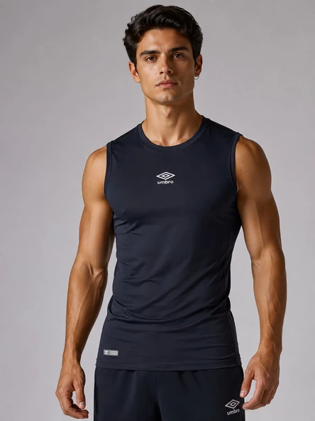 UMBRO Dry Top Erkek Lacivert Spor Atlet Sıfır Kollu Tişört TF0059 ürün görseli 1