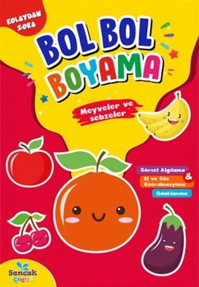 Meyveler ve Sebzeler - Kolaydan Zora Bol Bol Boyama ürün görseli 1