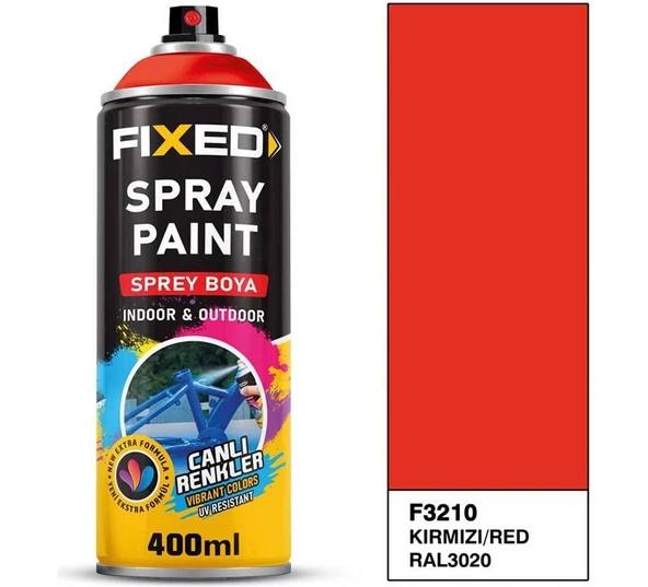 SGS FİXED Ral 3020 Trafik Kırmızı Akrilik Sprey Boya 400 ml F3210 ürün görseli 1