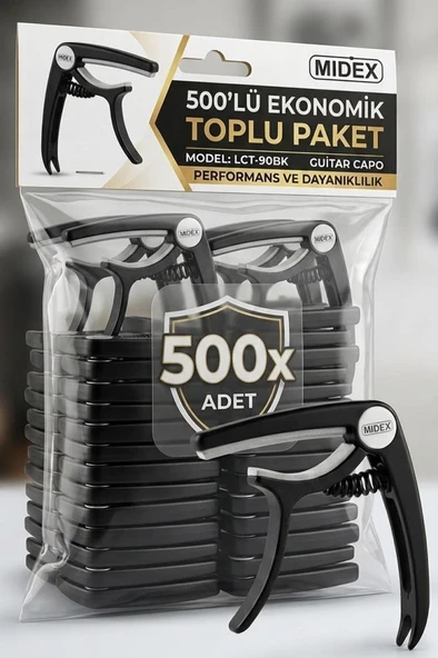 Lastvoice Midex LCT-90BK-500X Kapo 500'lü Toptan Capo Gitar Bağlama ürün görseli 1