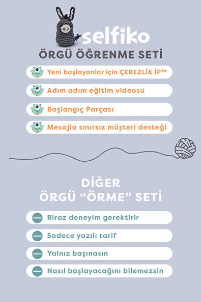 Selfiko Eşekcan Örgü İpi Seti - Resim 3