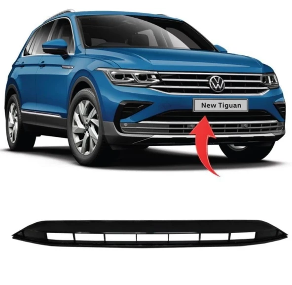 Tiguan Ön Tampon Alt Orta Izgara Parlak Siyah 2022- 5NA853677N ürün görseli 1