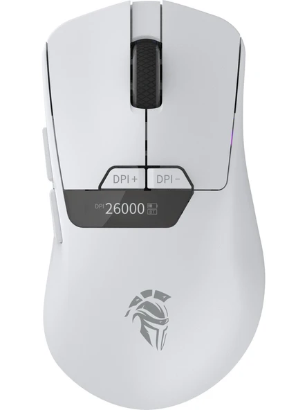 Throne Raito RefleX 26000 Dpi Pixart PAW 3395 OLED Ekran & Makro Yazılım PTFE Kaplama 59gr RGB Kablosuz Gaming Mouse (OUTLET) ürün görseli 1