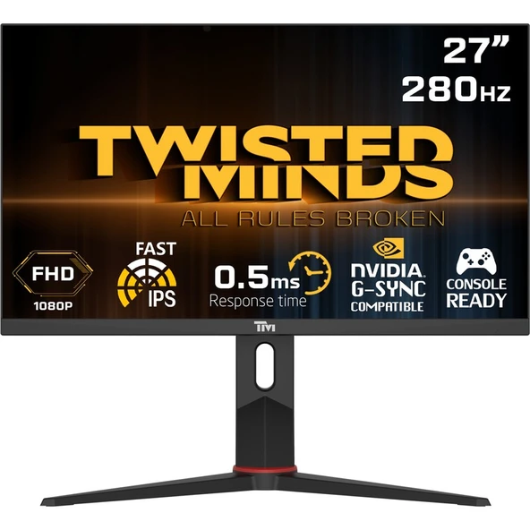 Twısted Mınds 27" TM27FHD280IPS Fhd 280HZ 0,5ms HDMI Dp HDR10 Fast IPS Pıvot Rgb Gamıng Monitör ürün görseli 1