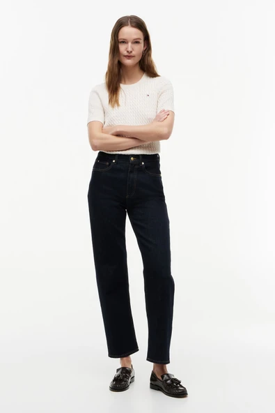 TAPERED RINSE HW ANKLE Kadın Mavi Denim Pantolon - WW0WW50966 ürün görseli 1