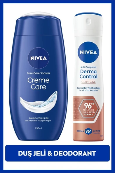 NIVEA Derma Control Deo 150ml+Nivea Creme Care Duş Jeli 250ml ürün görseli 1