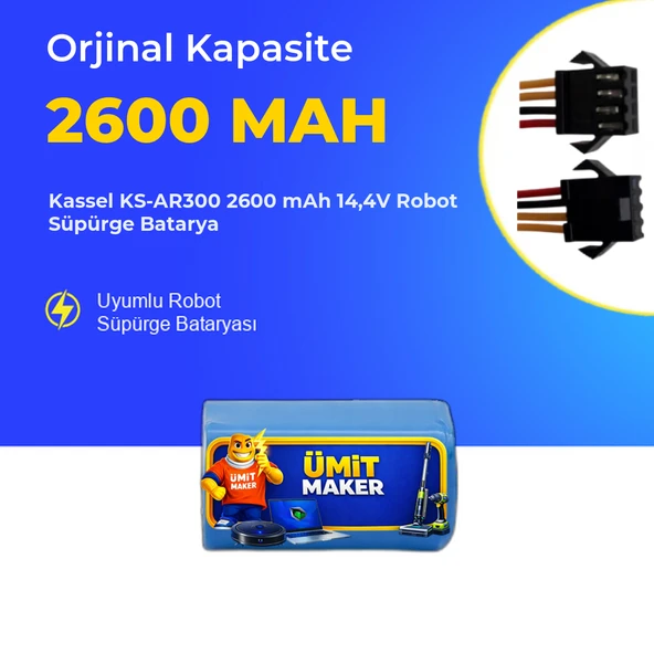 Kassel KS-AR300 2600 mAh 14,4V Robot Süpürge Batarya ürün görseli 1
