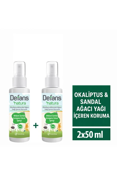 Defans Natura Bitkisel İçerikli Koruyucu Vücut Sprey 50ml x 2 Adet ürün görseli 1