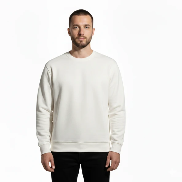Premium Pamuklu Sweatshirt Bisiklet Yaka Standart Rahat Kalıp (Regular Fit) Erkek/Kadın/Unisex ürün görseli 1