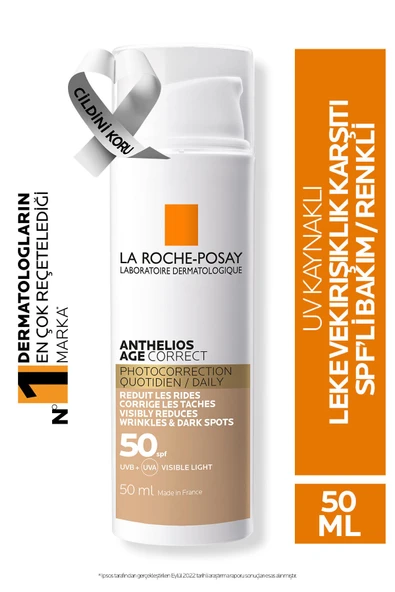 La Roche Posay Anthelios Age Correct Daily Tinted Cream SPF50+ 50 ml ürün görseli 1