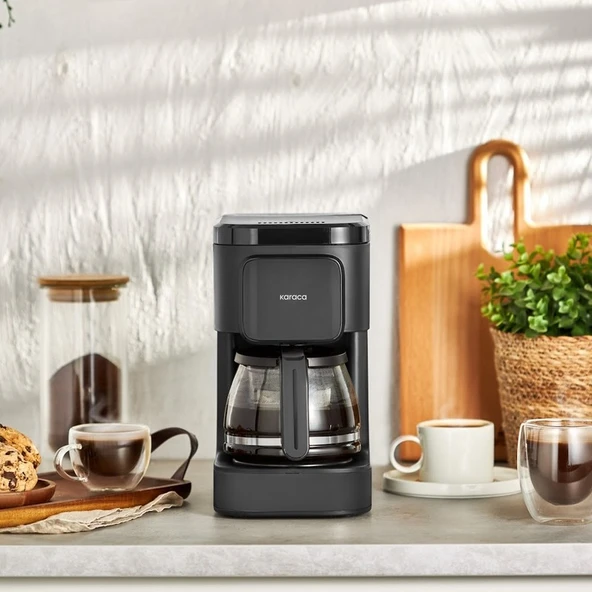 Karaca Just Coffee Aroma 2 In 1 Filtre Kahve Makinesi 750 ml Gri Paslanmaz Çelik Özellikli ürün görseli 1