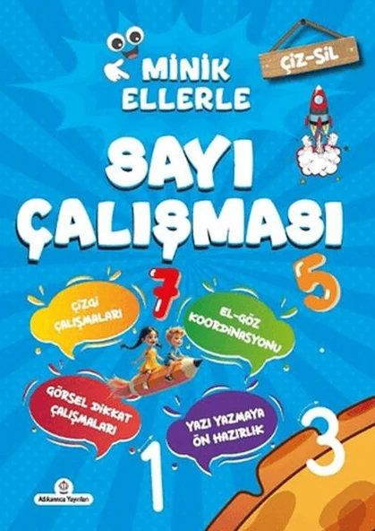 Çiz - Sil Minik Ellerle Sayı Çalışması (Kalem Hediyeli) ürün görseli 1