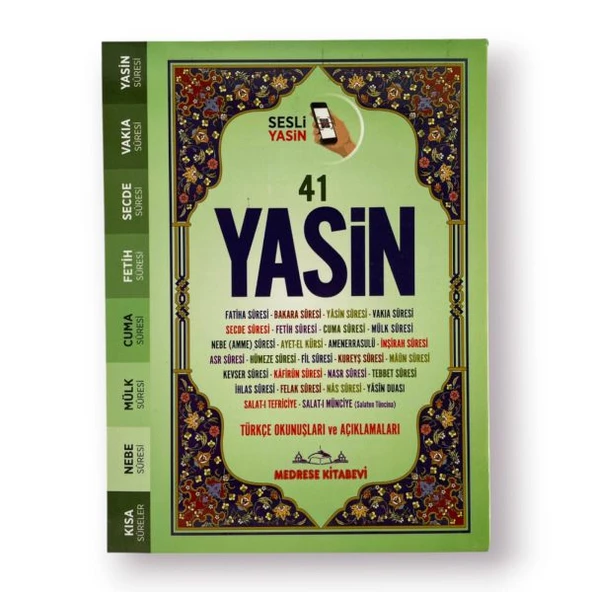Türkçe Okunuşlu ve Mealli, Sesli 41Yasin-i Şerif (Çanta Boy) ürün görseli 1