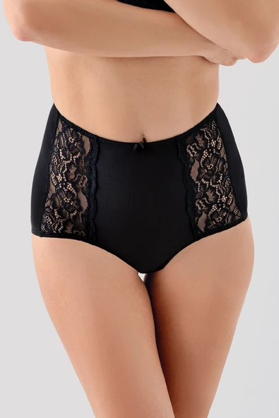 New Bra 9305 Bayan Yüksek Bel Korseli Lazer Külot Siyah ürün görseli 1
