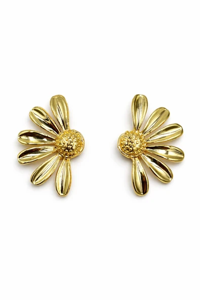 Daisy Gold Çivi Küpe - Resim 2