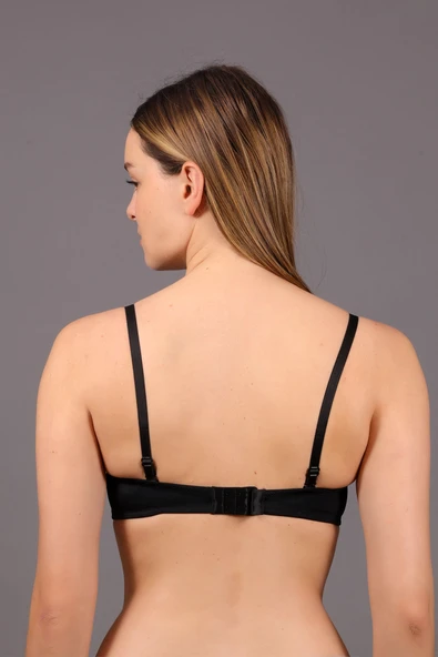 New Bra 7055 Kadın Dolgulu Straples Sütyen Siyah ürün görseli 1