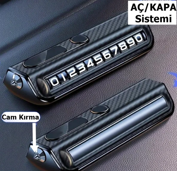 PL-8689 İmdat Çekiçli Metal Uçlu Araç Numaratör Siyah Renk Premium 1.Sınıf Ürün ürün görseli 1