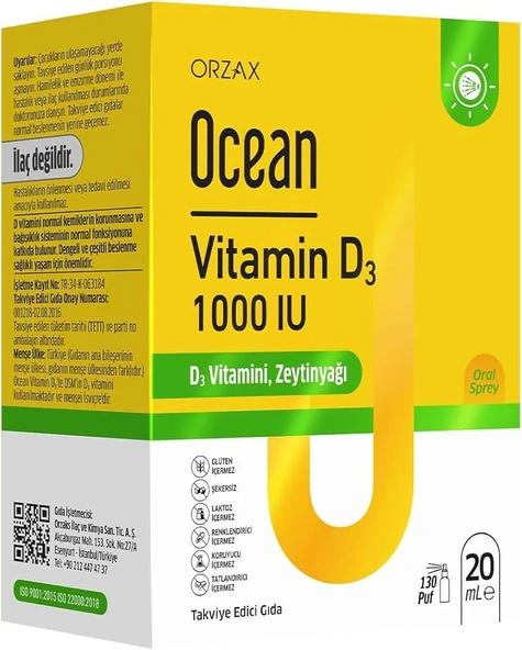 Ocean Vitamin D3 1000 IU 20 ml ürün görseli 1