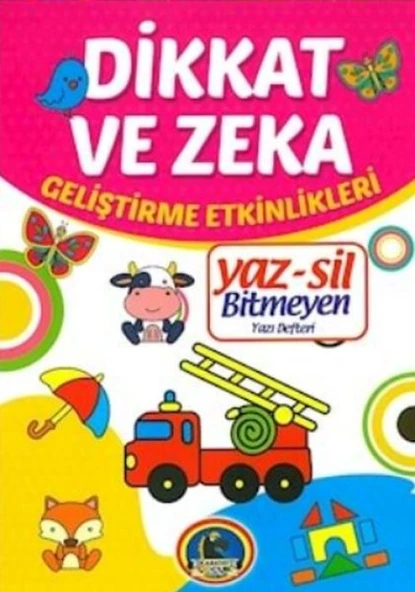Yaz-Sil Dikkat ve Zeka Bitmeyen Yazı Defteri+Tahta Kalem ürün görseli 1