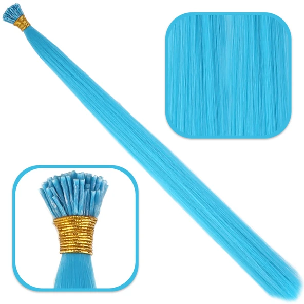 Fiber Sentetik Boncuk Kaynaklık Renkli / Turkuaz Mavi / 100 Adet ürün görseli 1