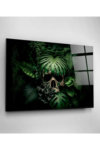 Dekoratif Skull Dekoratif Cam Tablo - Resim 3