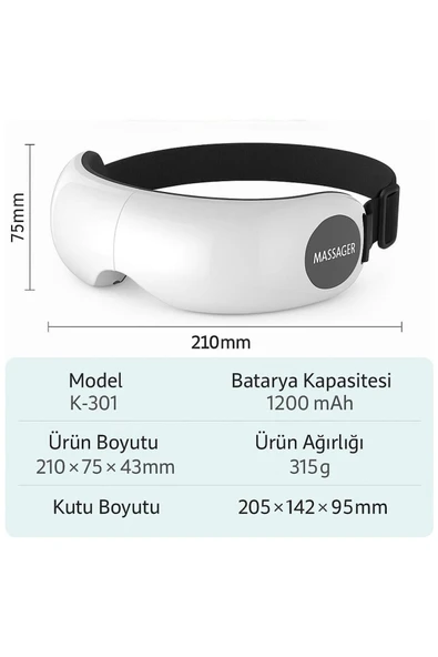 MIIQ2 Akıllı Göz Masaj Aleti Hava Basınçlı Isıtmalı Titreşimli Ve Müzikli 5 Farklı Masaj Modlu ürün görseli 1