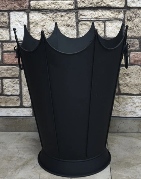 FLAME STOVE FS-8193 MAT SİYAH OVAL ODUN KOVASI ürün görseli 1