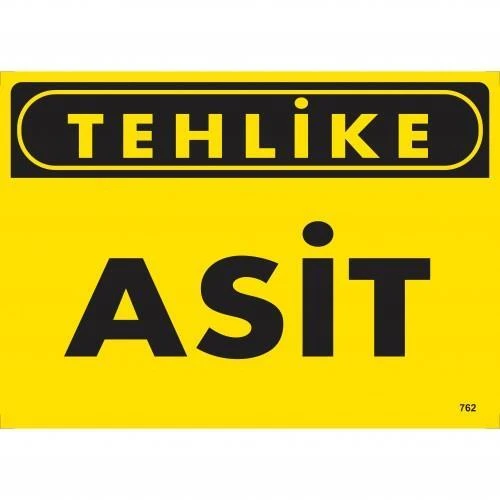 Tehlike Asit Uyarı Levhası 25x35 KOD:762 ürün görseli 1