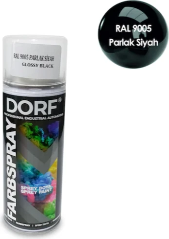 Dorf Piano Black Sprey Boya Parlak Siyah Akrilik RAL9005 400 ml ürün görseli 1