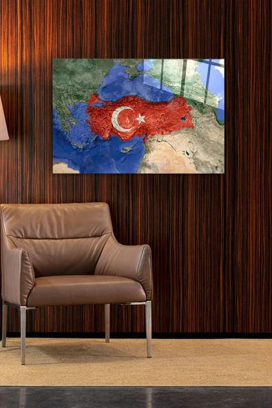 Türk Bayrağı Cam Tablo, Dekoratif Cam Tablo ürün görseli 1