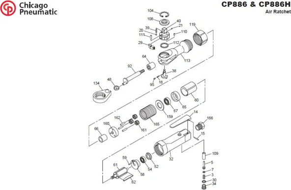 Chicago Pneumatic CP886H 1/2" Havalı Cırcır - Resim 4
