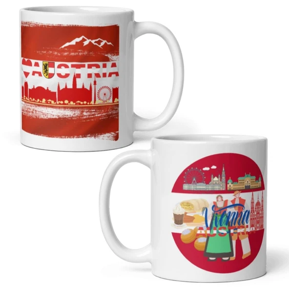 Avusturya Kupa Bardak 2 Adet Seyahat Hatıra Austria Mug ürün görseli 1
