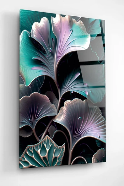 Leaf Art Cam Tablo, Dekoratif Cam Tablo - Resim 3