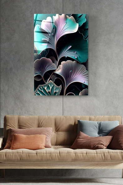 Leaf Art Cam Tablo, Dekoratif Cam Tablo - Resim 4