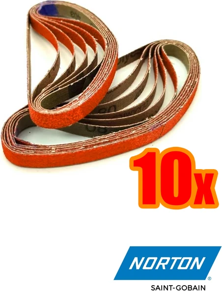 Norton Şerit Zımpara Bant Zımpara 330 x 10 Kum Seçenekli 10'lu Paket ürün görseli 1