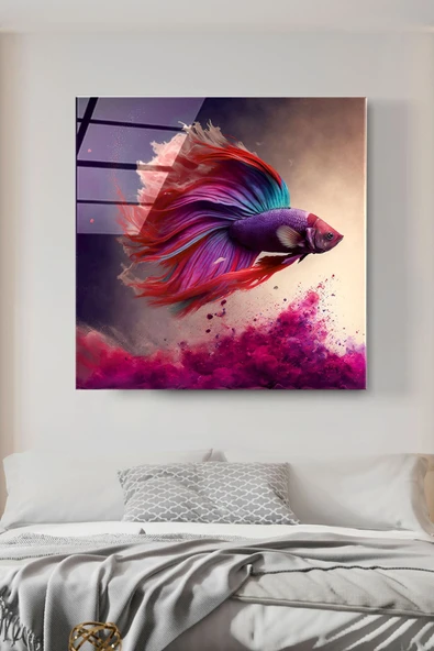 Beta Balığı Cam Tablo, Dekoratif Cam Tablo ürün görseli 1