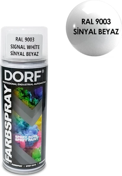 Dorf Beyaz Sprey Boya Sinyal Beyaz Akrilik RAL9003 400ML ürün görseli 1