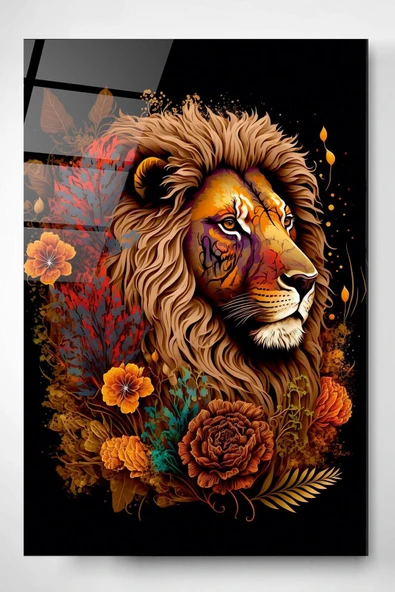 Lion Cam Tablo, Dekoratif Cam Tablo ürün görseli 1