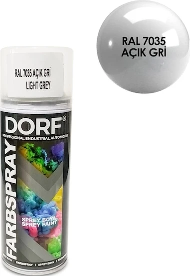 Dorf Açık Gri Sprey Boya Gri Vernikli Akrilik RAL7035 400ML ürün görseli 1