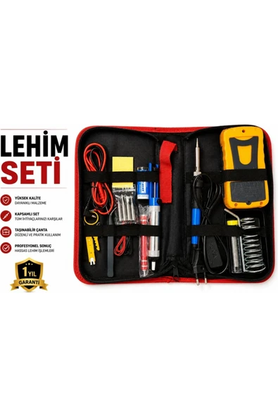 MIIQ2 60W Ayarlanabilir Sıcaklık Havya Kiti Çantalı Full Lehimleme Elektronik Tamir Seti ürün görseli 1