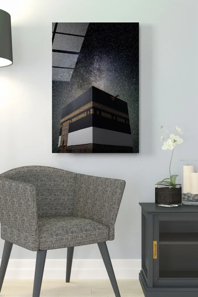 Kabe Gökyüzü Cam Tablo, Yıldızlı Gece Kabe Cam Tablo, Dekoratif Cam Tablo ürün görseli 1