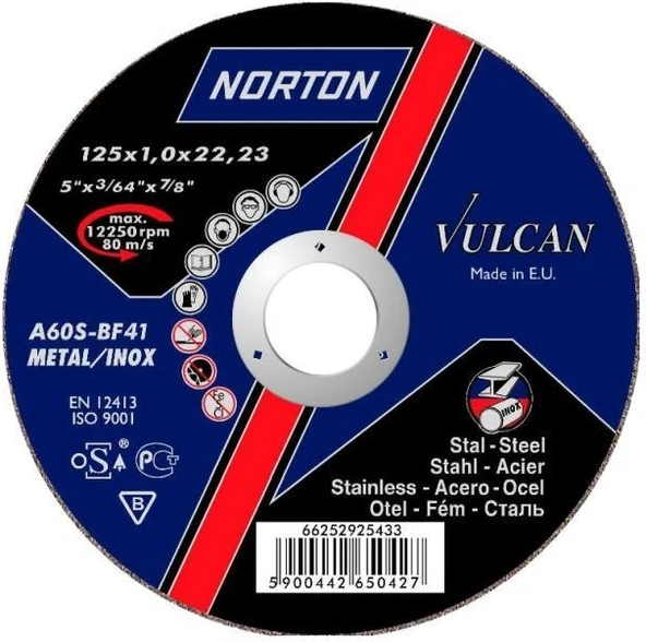 Esbifix Norton 230X1.9 mm Inox Kesme Taşı (Vulcan) ürün görseli 1
