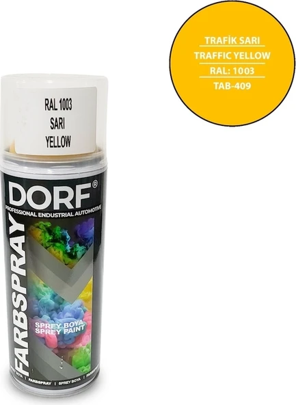 Dorf Taksi Sarı Sprey Boya Akrilik RAL1003 400ML ürün görseli 1