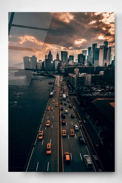 Dekoratif New York Dekoratif Cam Tablo ürün görseli 1