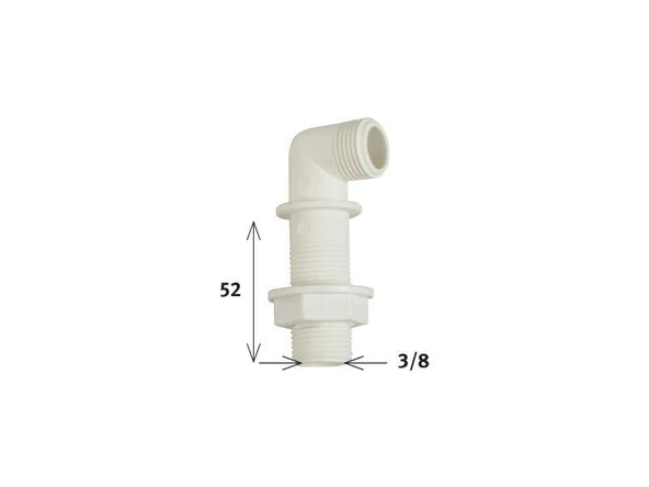 Klozet Temiz Su Giriş Dirseği 5,2 cm 3/8 - Resim 2